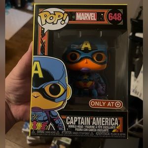 Capt America black light funko pop